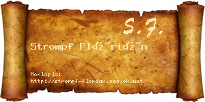 Strompf Flórián névjegykártya